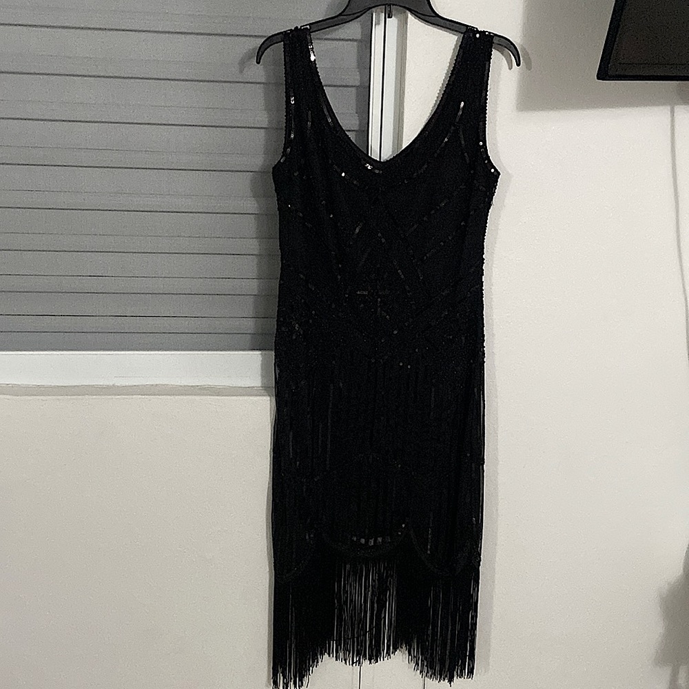 Black|flapper dress|sizeL